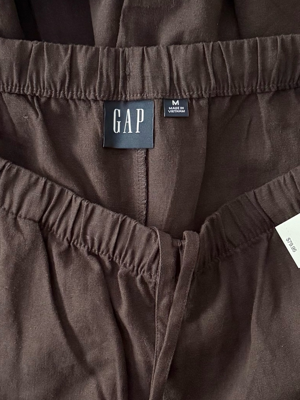 NWT Gap Linen-Blend Easy Wide-Leg Pants in Terra Brown Size Medium Dark Brown - Picture 8 of 11